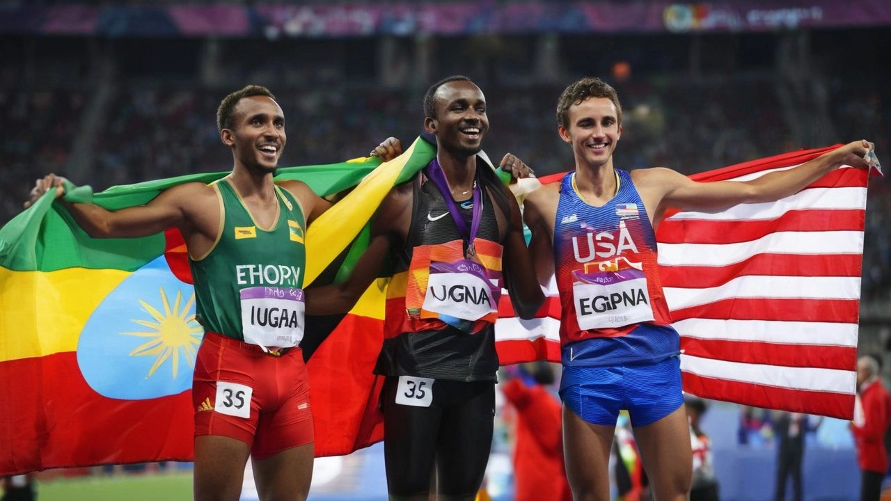 Joshua Cheptegei Triumphs at Paris Olympics: Defends 10,000m Title, Grant Fisher Takes Silver